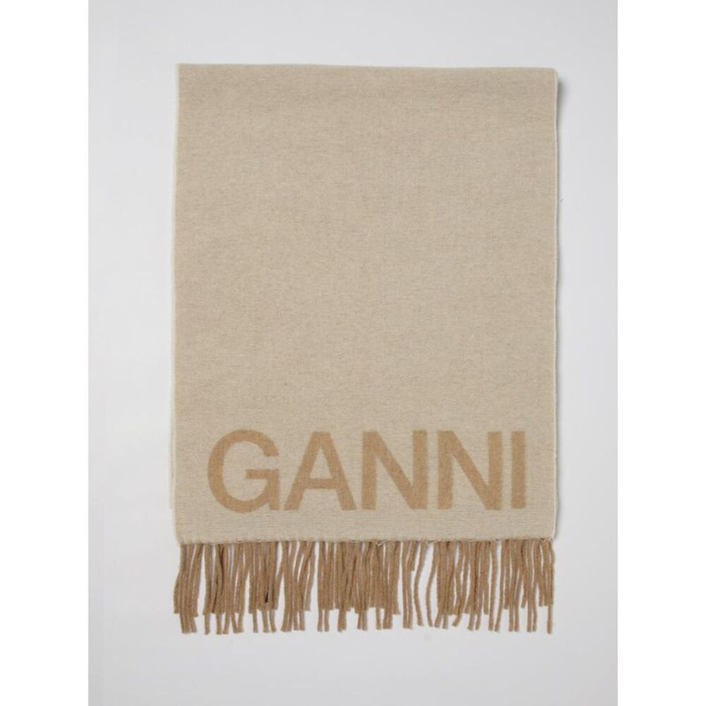 Ganni Scarf Woman Beige - Picture 1 of 3